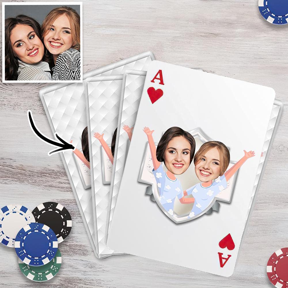 Custom Personalized Photo & Text Playing Cards - Poker Size Deck for Casino, Poker, Magic Tricks & Family Game Nights