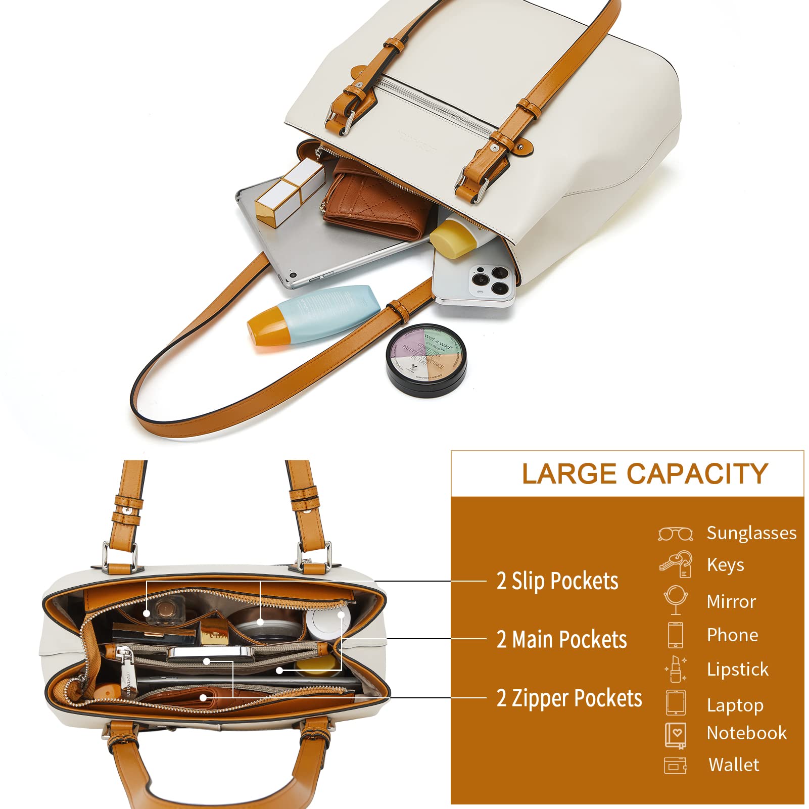 BOSTANTEN Genuine Leather Women's Handbag - Soft Designer Shoulder Bag & Top Handle Purse for Work, Travel & Everyday Use