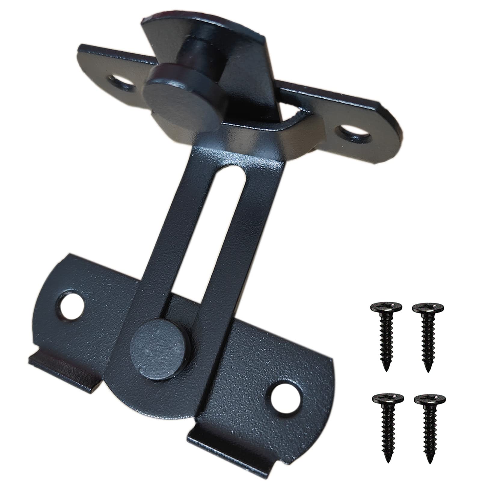 Heavy Duty Sliding Barn Door Lock - 90 Degree Flip Latch for Front Doors, Wine Cabinets, Bathrooms, Garages & Closets - Outdoor Security Lock (Black) - Perfect for Home, Office & Commercial Spaces