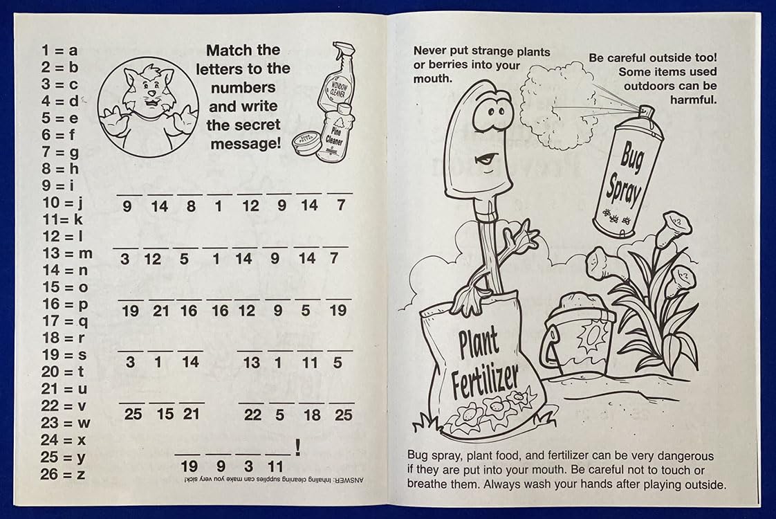 ZOCO Poison Prevention Safety Educational Coloring Books for Kids - 250 Bulk Pack (No Crayons) - Fun Games, Puzzles & Activities - Perfect for Schools, Daycares & Child Safety Programs