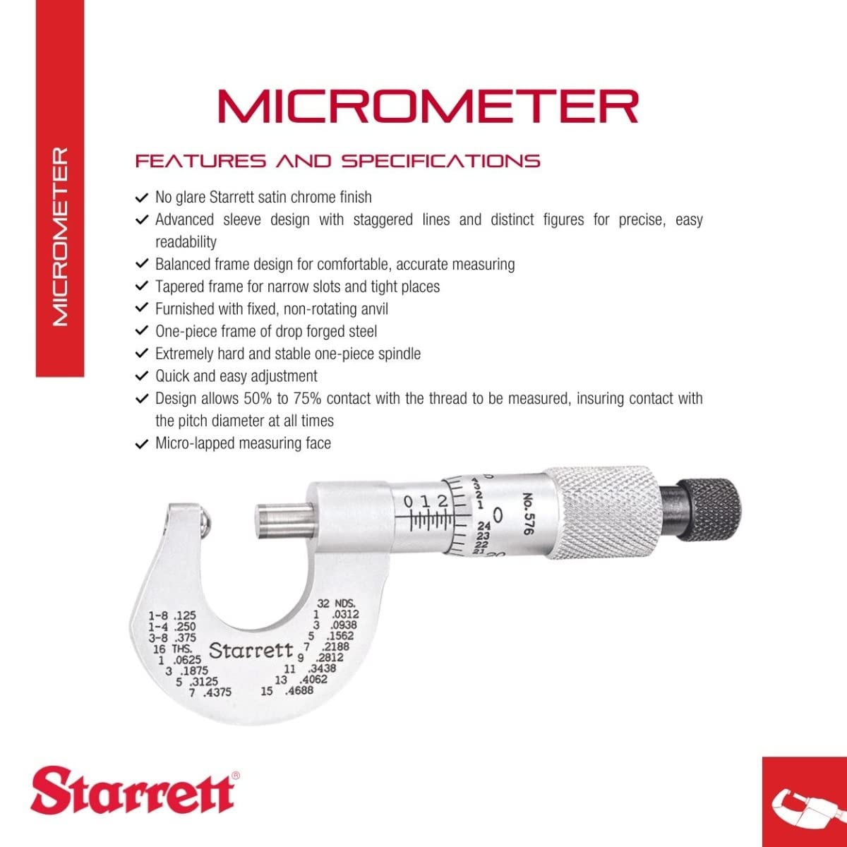 Starrett 576XR 0-1/2