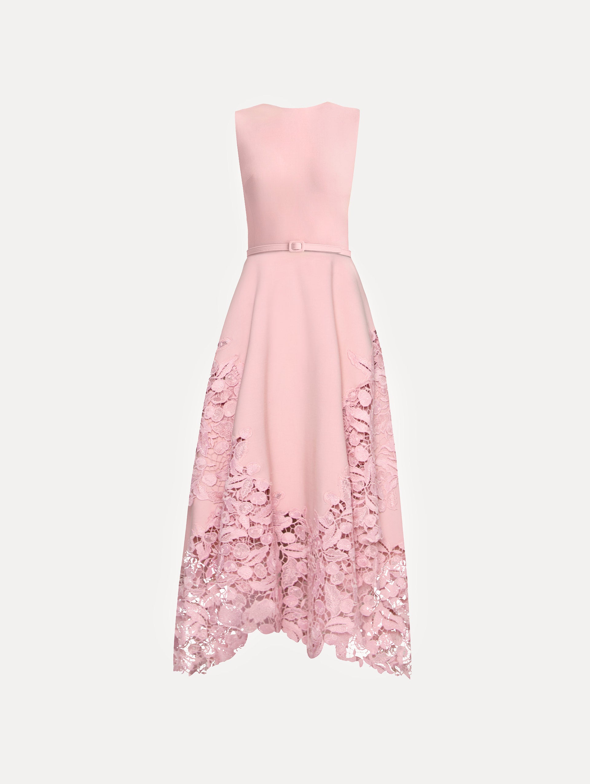 Elegant Cherry Guipure Lace Midi Dress for Women - Vintage Floral A-Line Party Dress - Perfect for Weddings, Cocktail Parties & Special Occasions