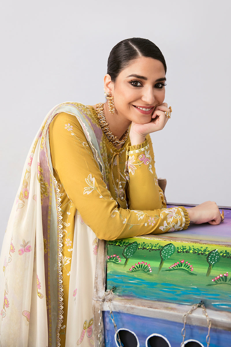 MOSS LILY 3-Piece Embroidered Lawn Suit for Women - Floral Summer Outfit for Casual Wear, Parties & Weddings