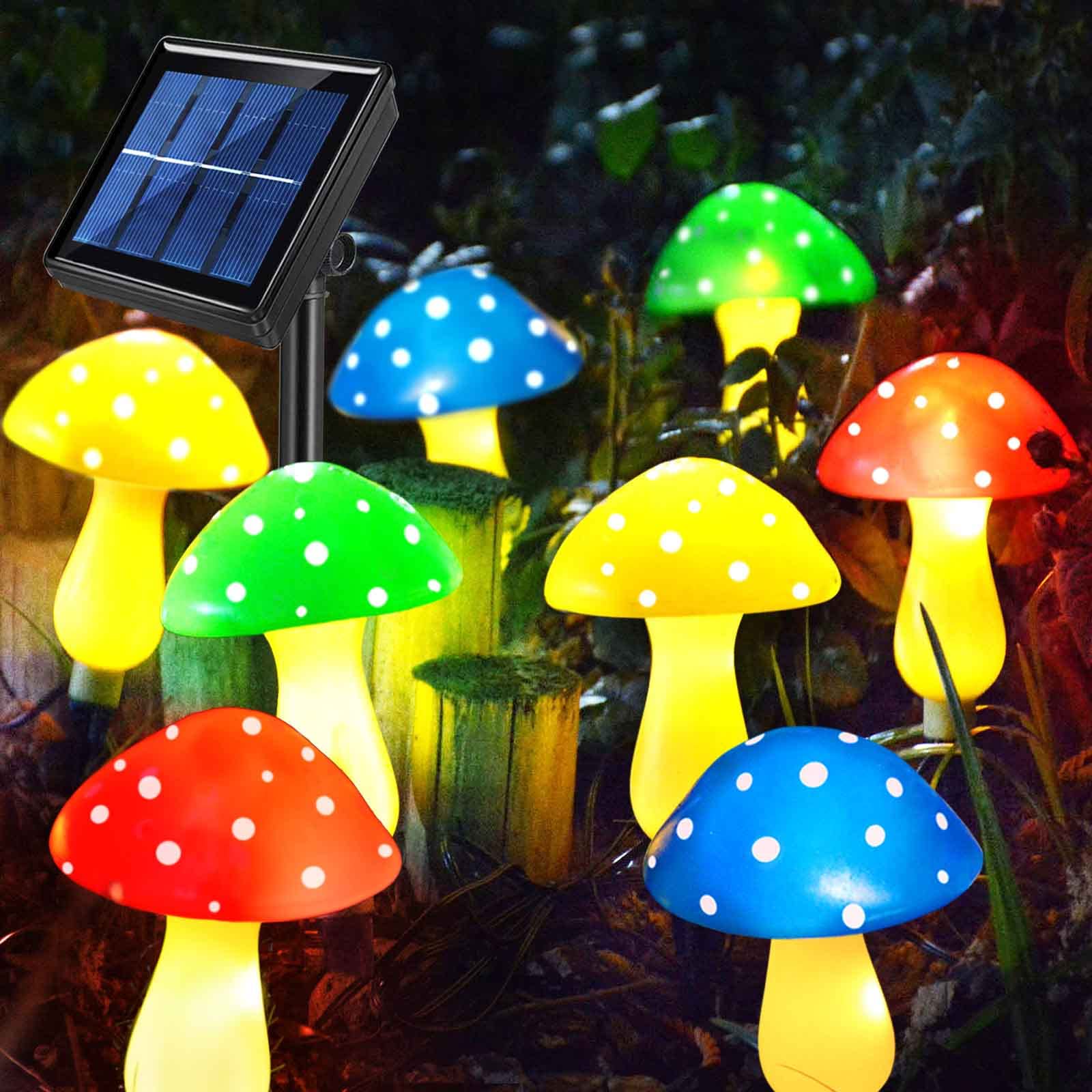 Abkshine Upgraded 8-Pack Solar Mushroom Lights - Waterproof Multi-Color LED Garden Lights for Outdoor Yard Decor, Pathway, Patio & Landscape Lighting - Perfect for Thanksgiving, Christmas, Halloween & Year-Round Garden Decorations