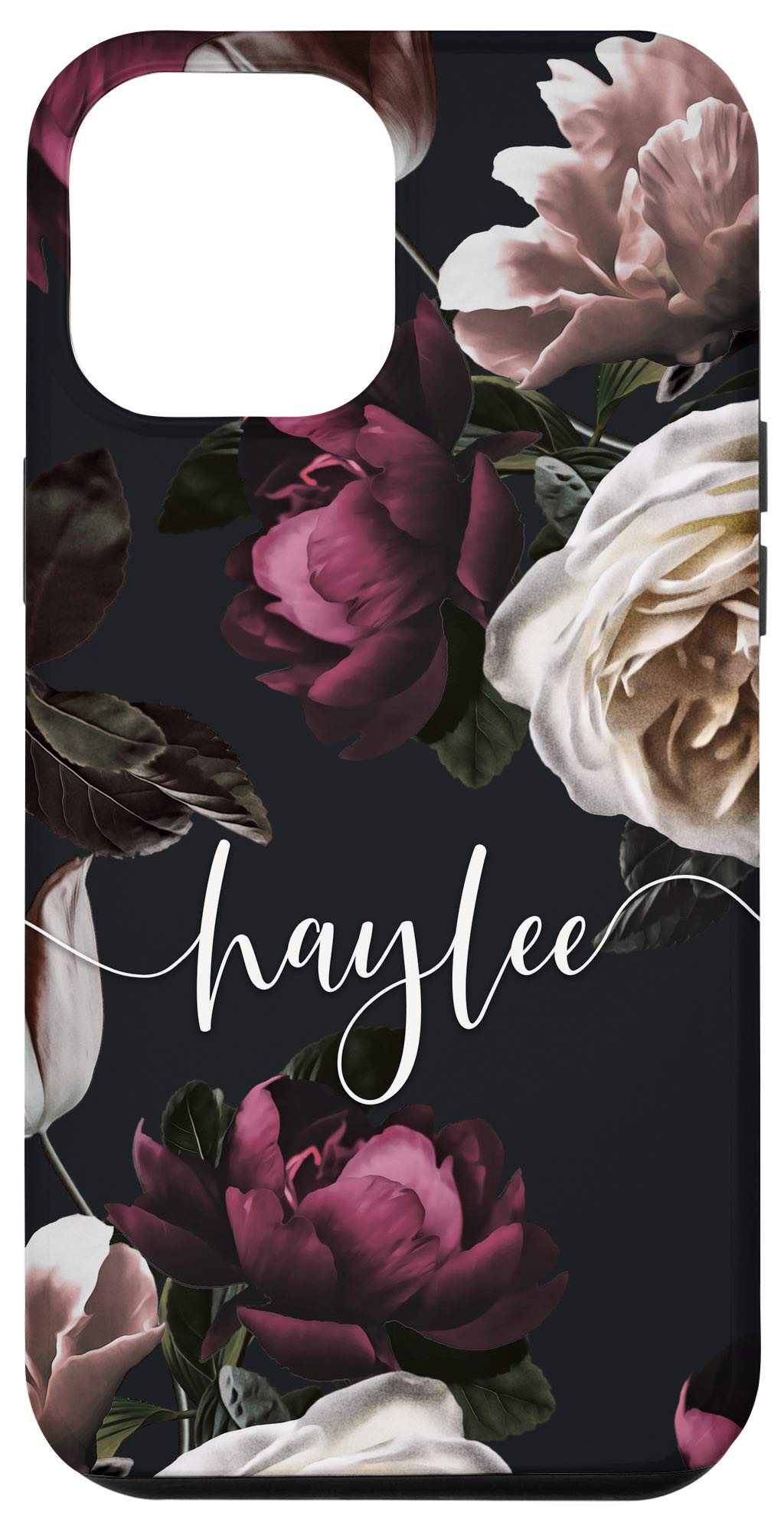 Personalized iPhone 12 Pro Max Case - Floral Rose & Peony Design with Custom Name - Perfect Gift for Women, Girls, Birthday, Anniversary & Everyday Use
