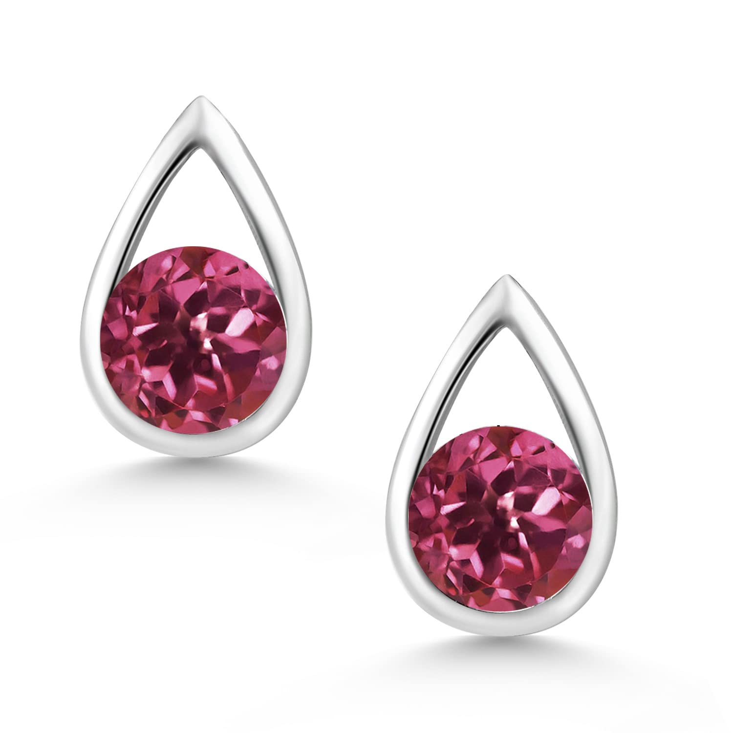 Gem Stone King Teardrop Stud Earrings for Women & Men | 925 Sterling Silver | 5MM Round Gemstone Birthstone Jewelry | Elegant Gift for Her, Mom, Wife, Girlfriend | Perfect for Birthdays, Anniversaries & Special Occasions