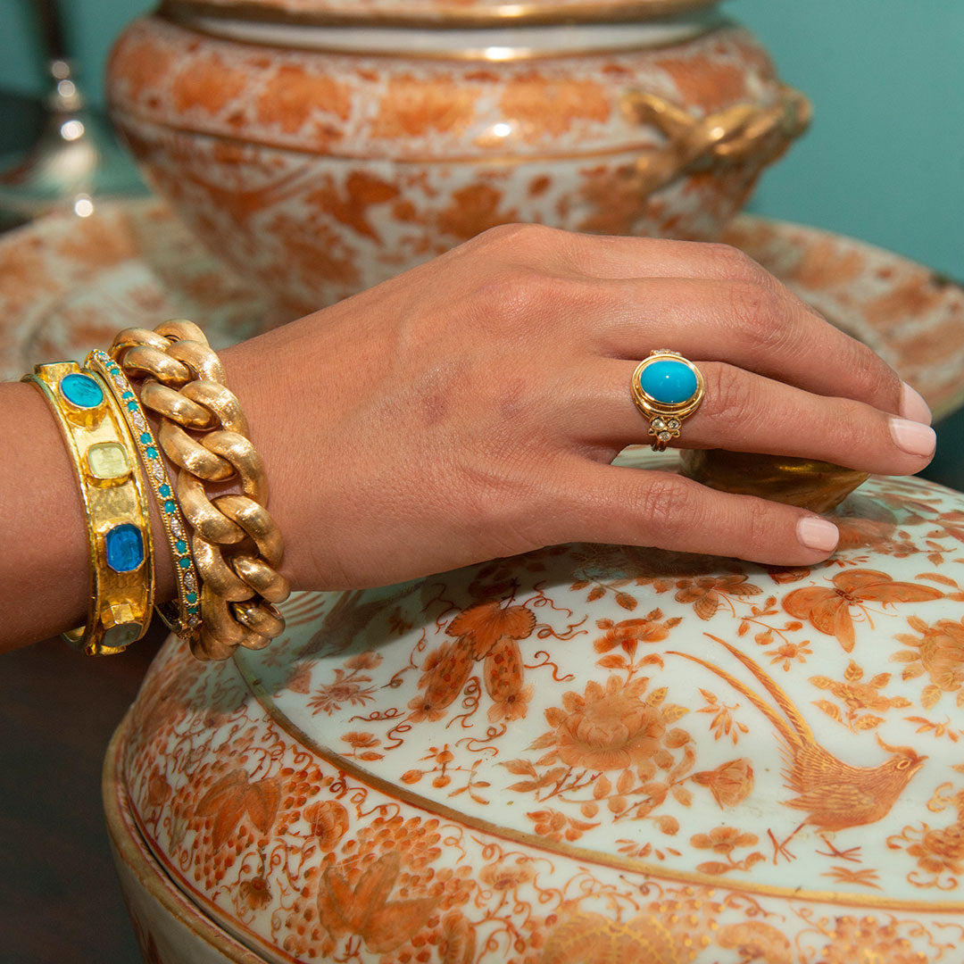 Temple St. Clair Classic Turquoise Ring - Elegant Sterling Silver Jewelry for Women | Perfect for Weddings, Parties & Everyday Wear