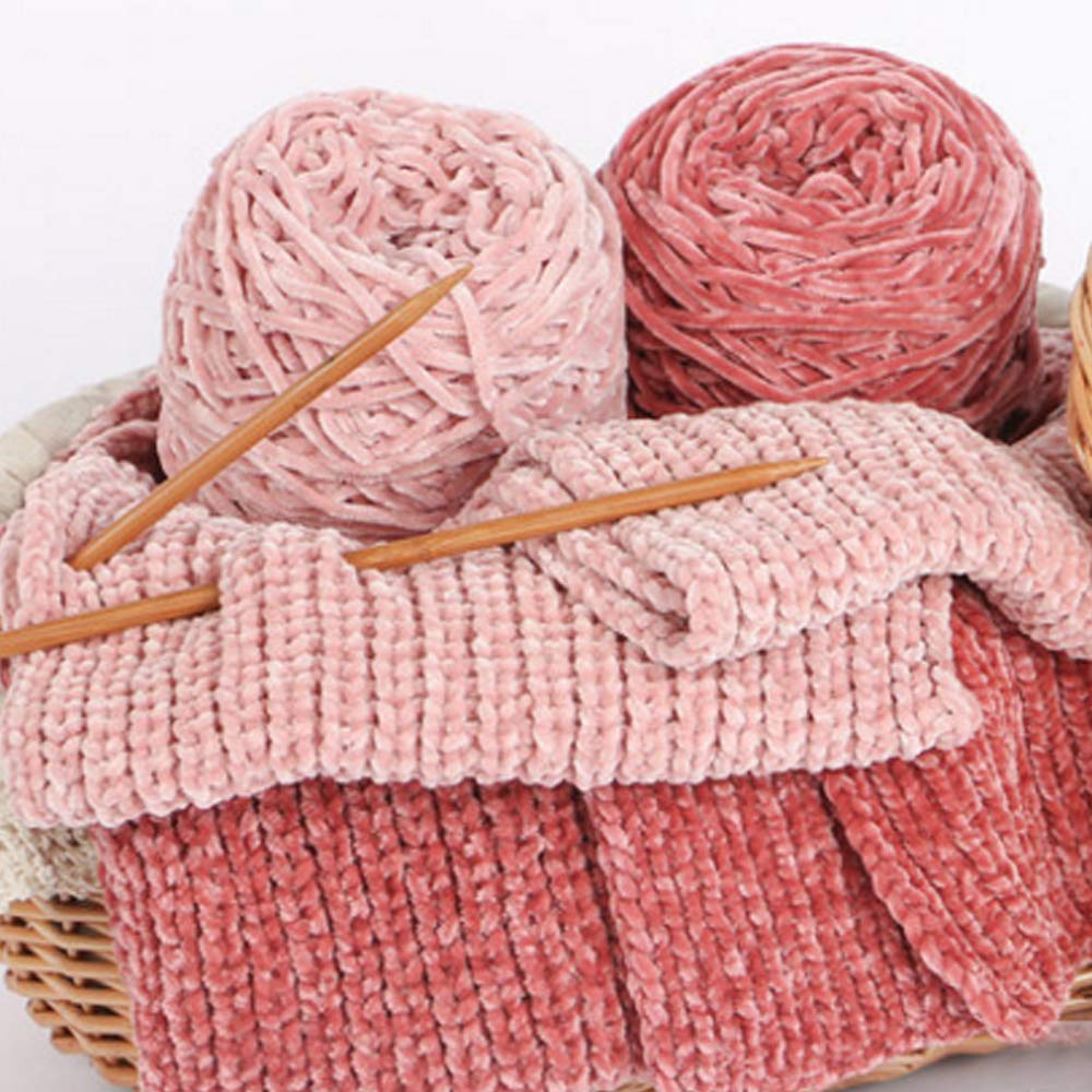 Soft Orange Red Velvet Crochet Yarn - 100g/0.22lb Fluffy Chenille Yarn for DIY Knitting, Crochet, Amigurumi & Blankets - Perfect for Baby Clothes, Scarves & Home Decor
