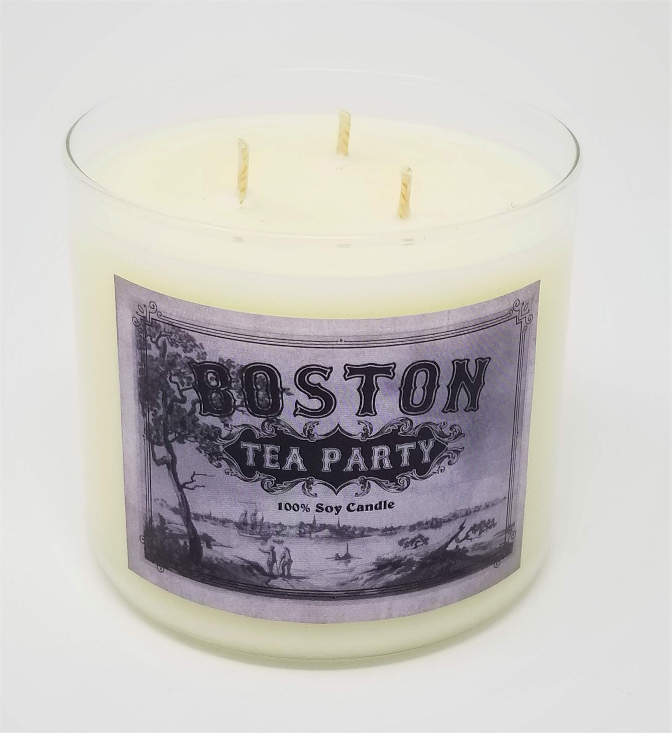 Iced Tea & Lemon Scented Soy Candle - Large 3 Wick Jar Candle for Home, Relaxation & Boston Tea Party Theme Decor | S&M Candle Factory
