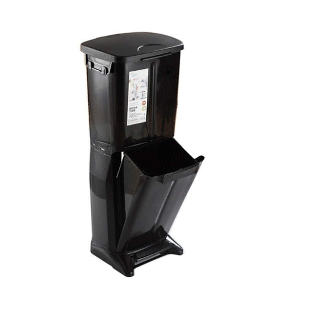 Durable Double Trash Can with Lid - MJSM Pedal Garbage Bin for Kitchen, Bathroom, Office & Hotel - Includes Rubbish Bin Bracket & Recycling Bags - Ideal for Waste Separation and Eco-Friendly Disposal