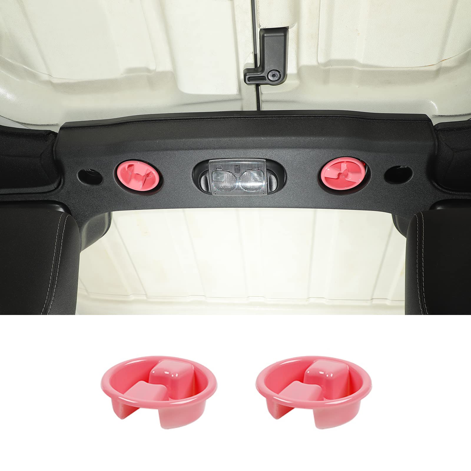 Jeep Wrangler JK JKU 2007-2018 Roof Top Mounting Knob Screw Cover - Pink Interior Accessory for 2/4 Door Models | Durable Decorative Protection for Off-Road Adventures & Daily Driving
