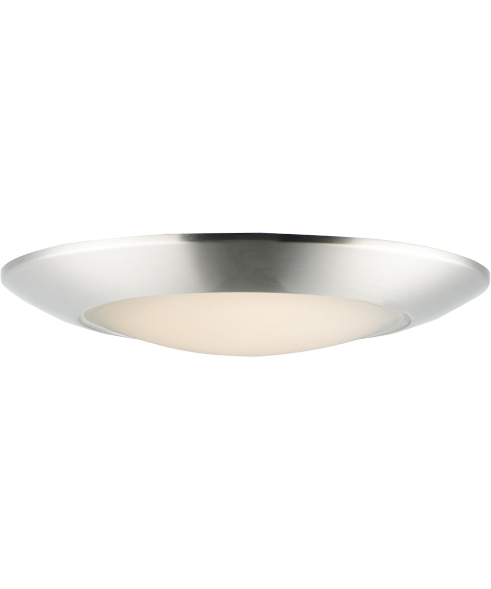 11W Diverse Direct LED Flush Mount Ceiling Light - 3000K Warm White, Non-T24, Satin Nickel Finish - Perfect for Bedroom, Kitchen, Hallway & Office Lighting