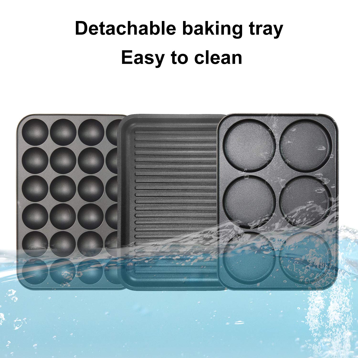 Non-Stick Electric Baking Maker with 3 Interchangeable Plates for Waffles, Pancakes & Cake Pops - Perfect for Home Kitchen, Breakfast & Party Snacks