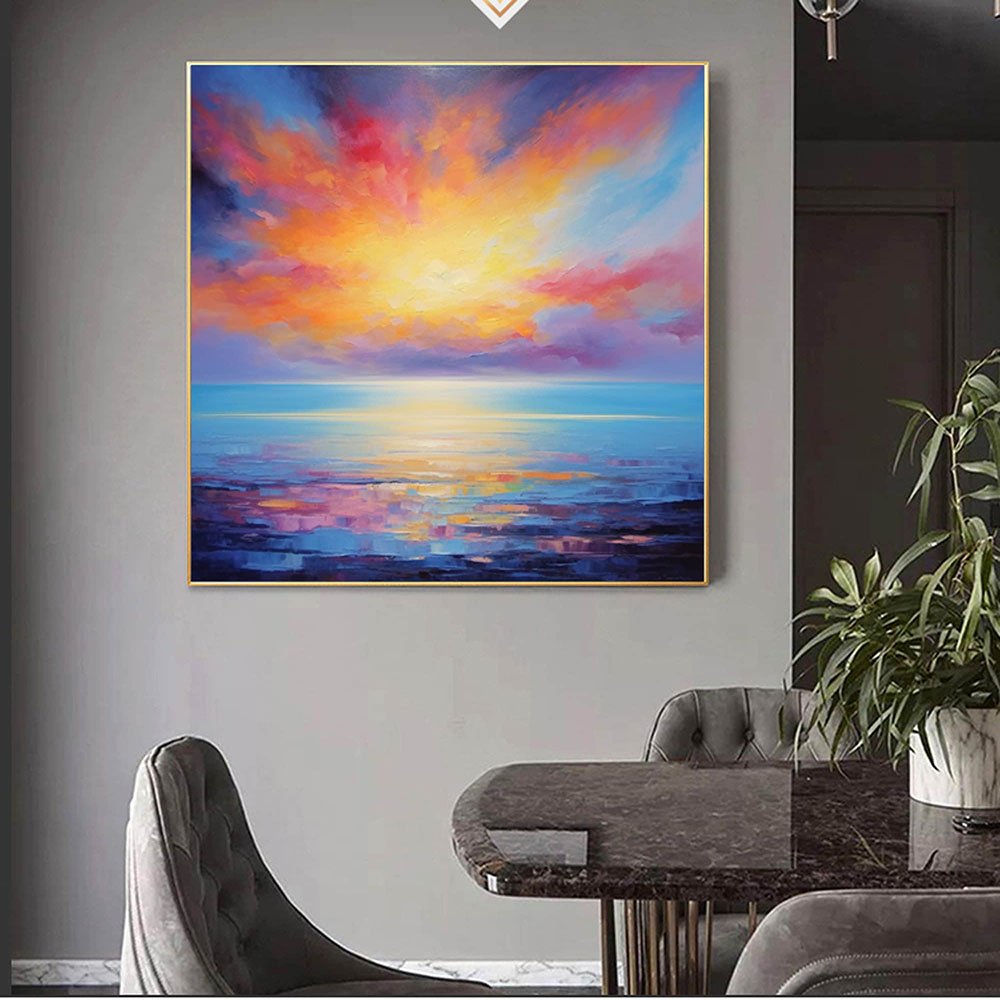 Mystical Sunset Wall Art Print - Vibrant Abstract Painting for Home & Office Decor | Perfect for Living Room, Bedroom, or Gift
