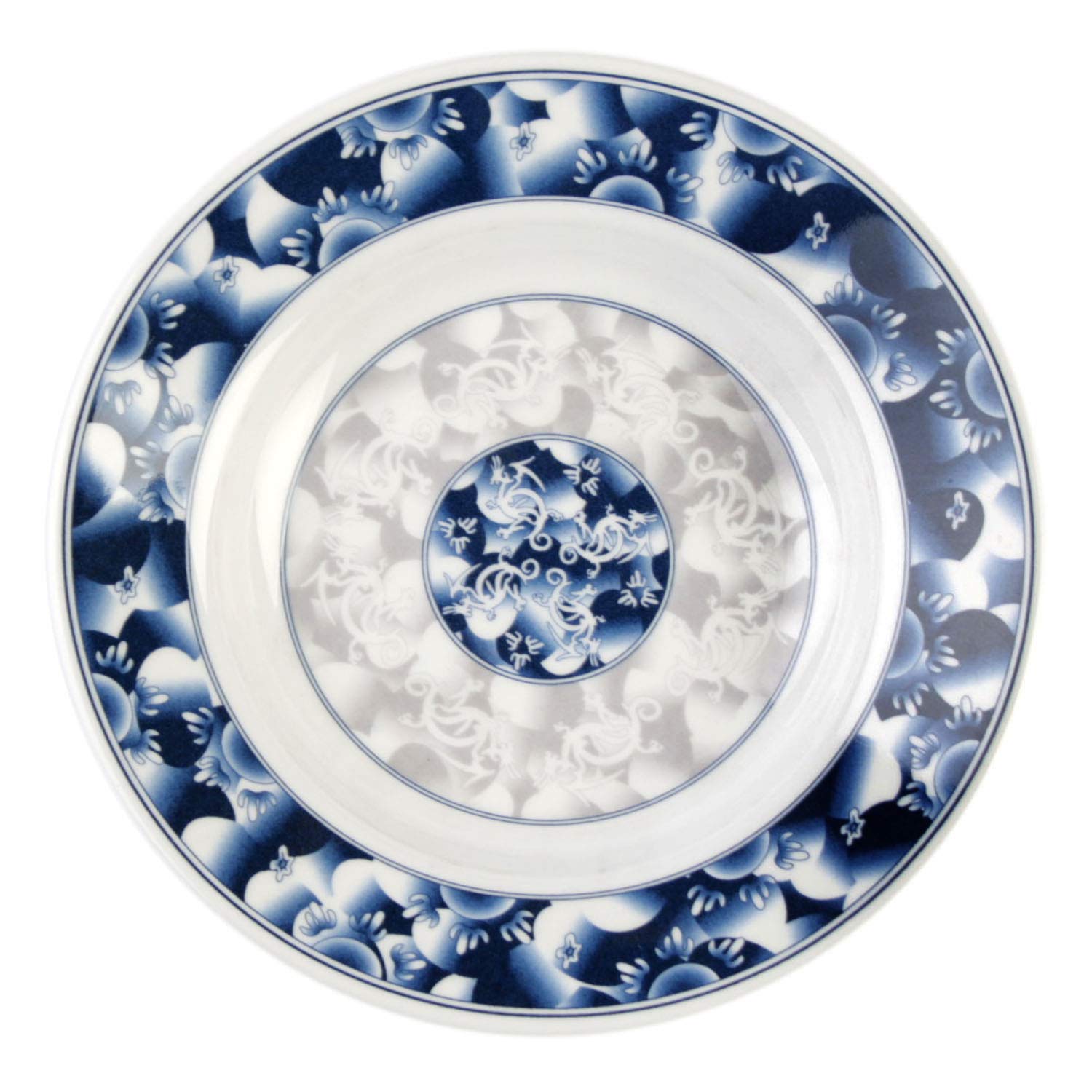 Premium Blue Dragon Melamine Dinnerware Set - 3 oz Soup Bowl, 6 Inch Plates, Durable & Shatterproof (Set of 12) - Perfect for Restaurants, Picnics, Outdoor Dining & Party Serving