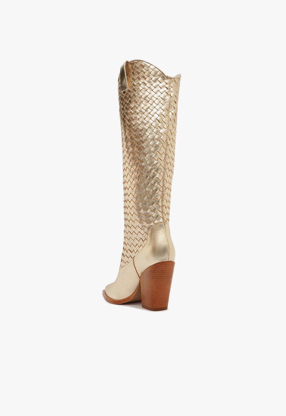 Ella Women's Woven Metallic Leather Ankle Boots - Stylish Fashion Booties for Casual Outfits, Date Night & Fall Winter Wardrobe