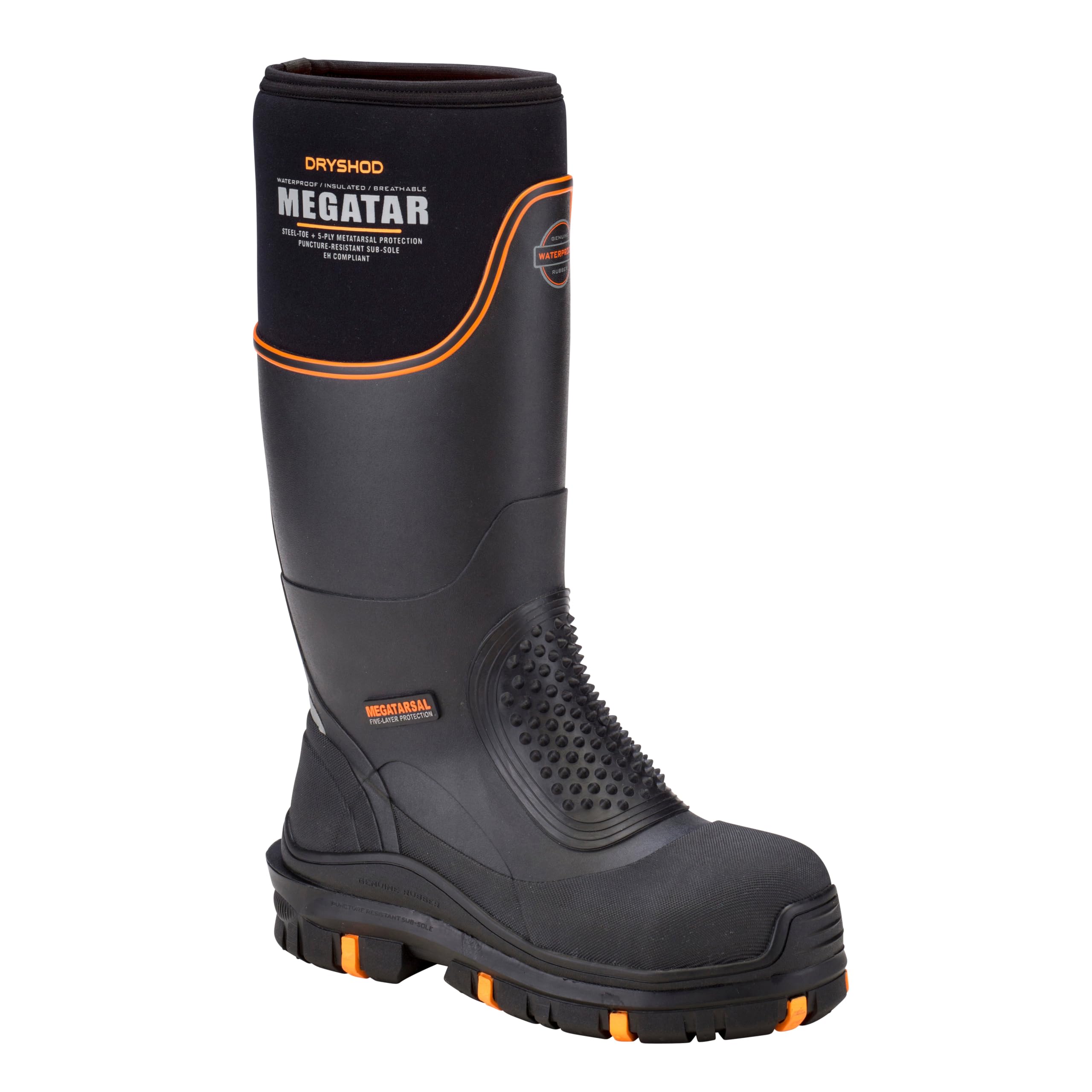 Dryshod Men's Megatar Met Guard Steel Toe Work Boots - Waterproof Safety Shoes for Construction, Warehouse & Outdoor Work