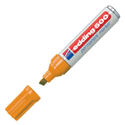 edding 500 Permanent Marker Pen Chisel Tip - Waterproof & Fade-Resistant for Labeling, Crafts & Industrial Use