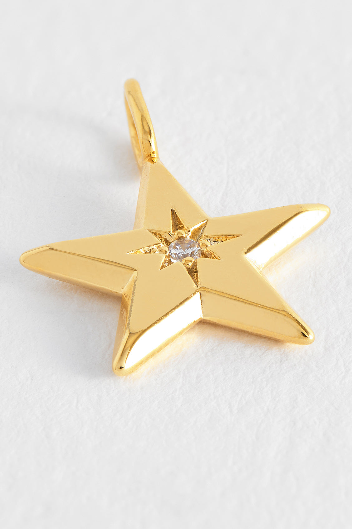 14K Gold Plated Knife Edge CZ Star Charm Pendant - Elegant Jewelry for Necklaces & Bracelets - Perfect for Gifts, Parties & Everyday Wear