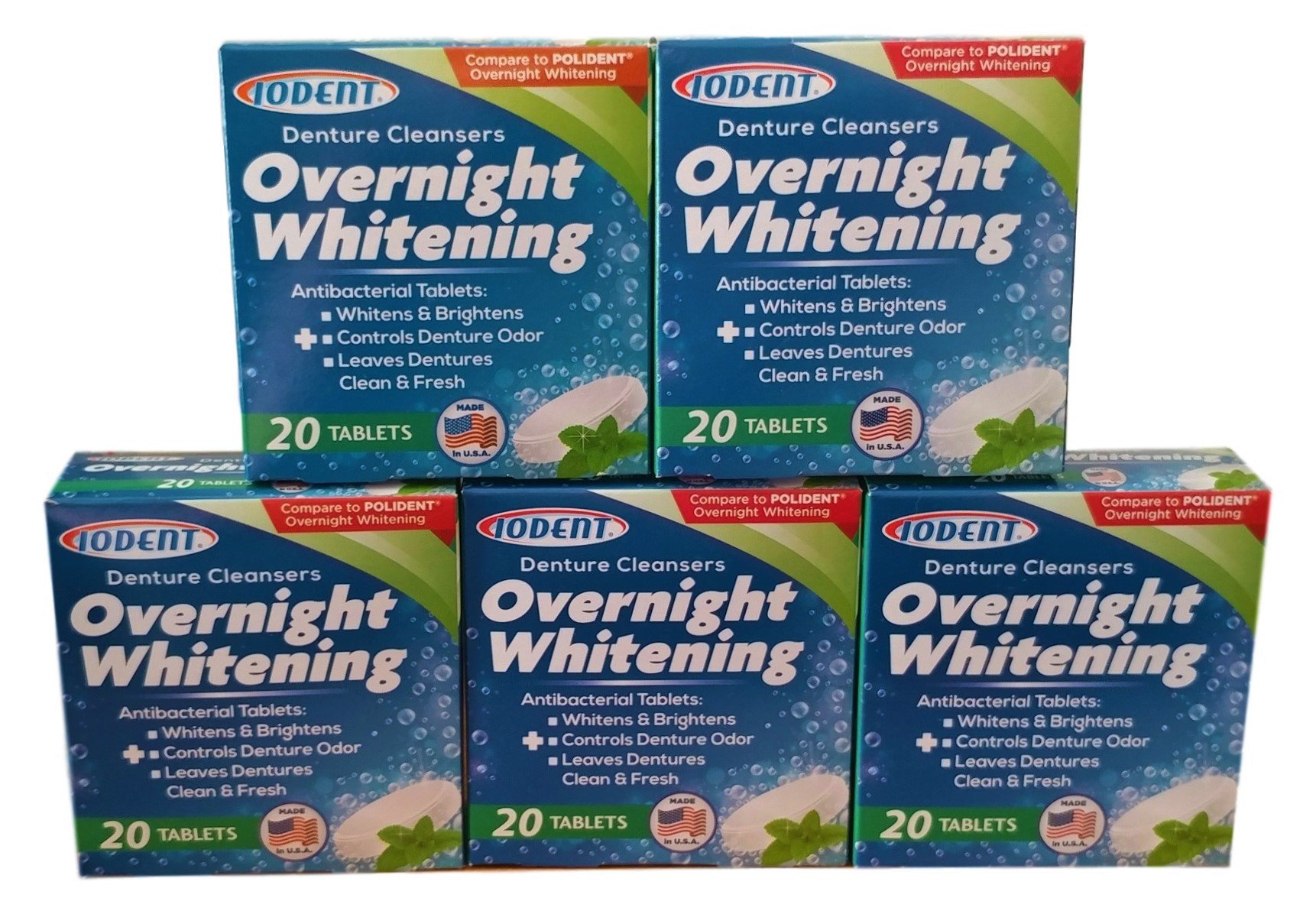 Best Overnight Whitening Denture Cleanser Tablets - 54 Tablets (3 Boxes of 18) for Fresh & Stain-Free Dentures - Perfect for Travel & Nighttime Use