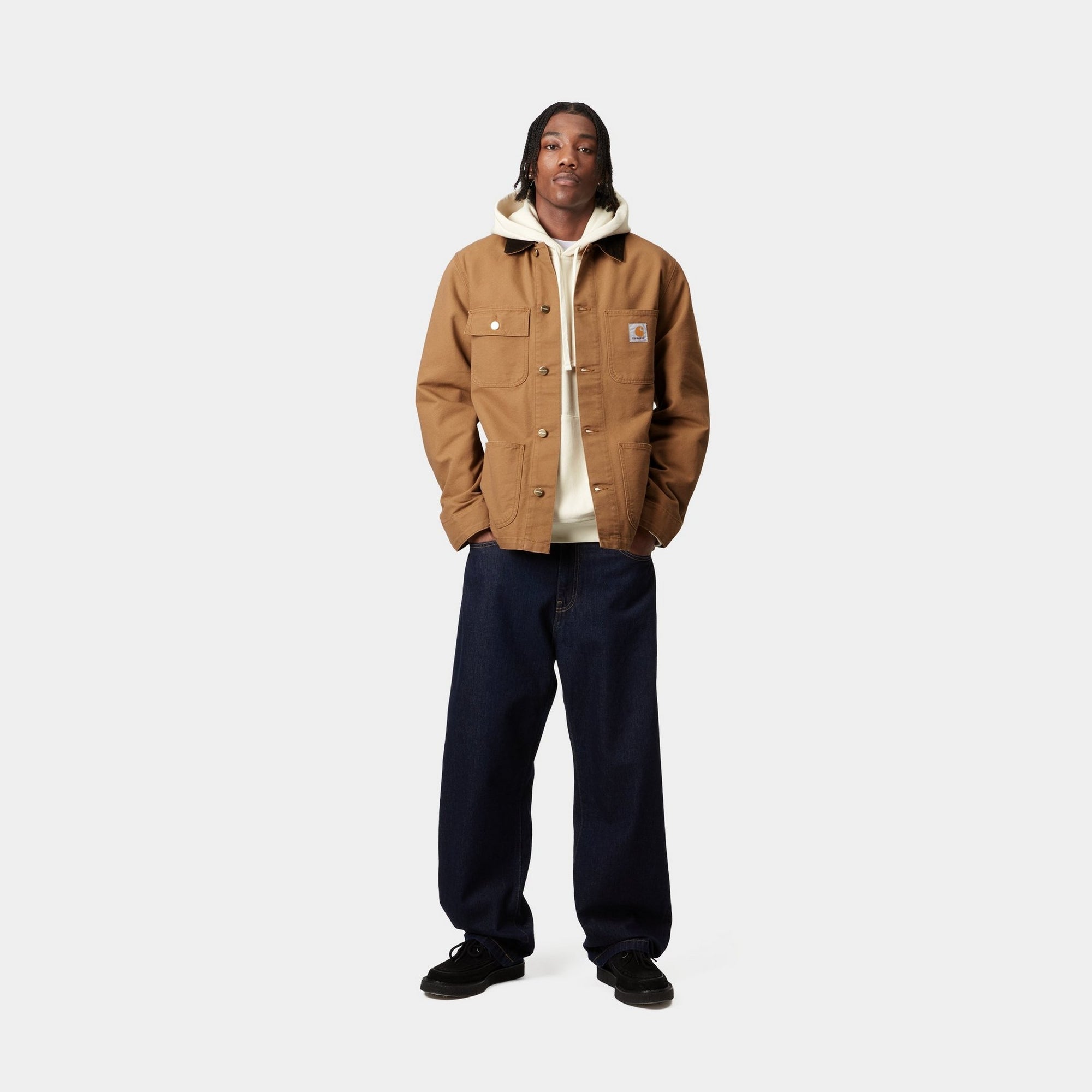 Michigan Chore Coat - Spring Work Jacket | Hamilton Brown Rinsed Denim | Perfect for Outdoor Work & Casual Wear