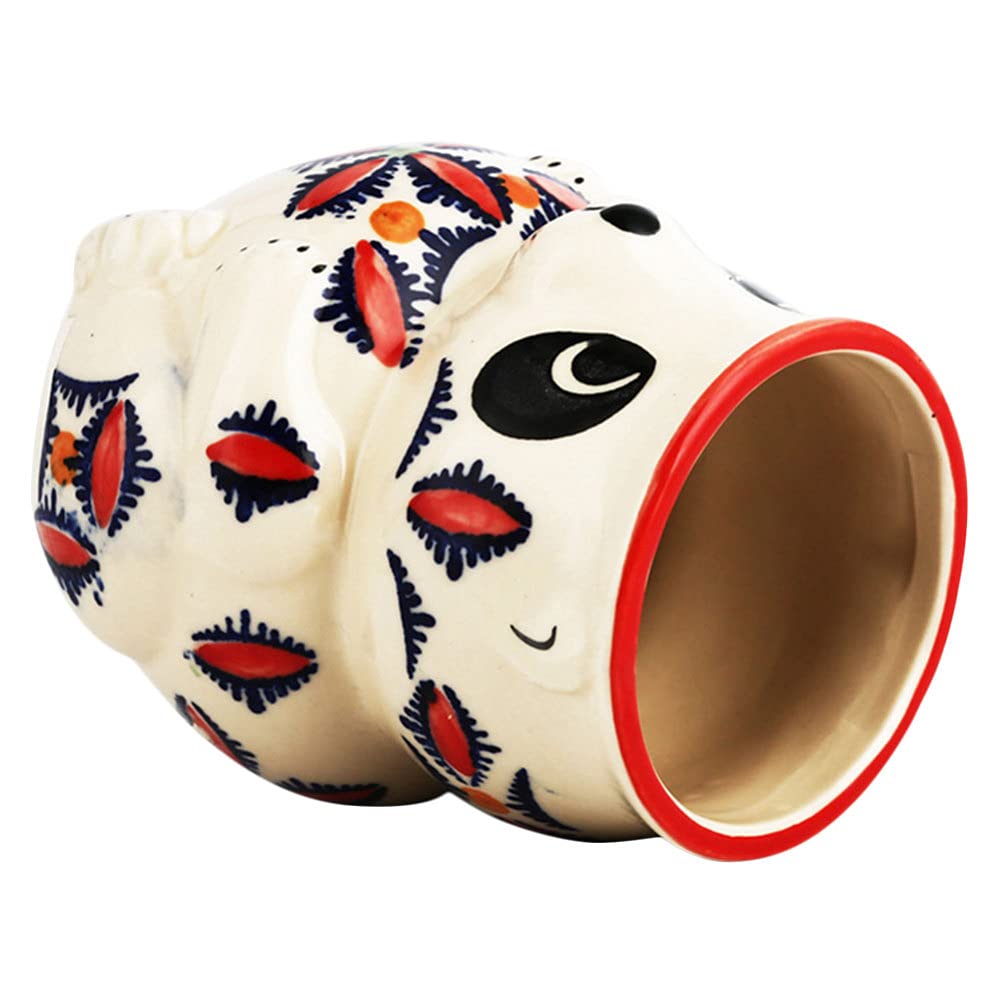 DOITOOL 16oz Ceramic Tiki Mugs - Hawaiian Themed Espresso Coffee Cups & Cocktail Glasses for Tropical Parties, Luau Decor, and Home Bar Use