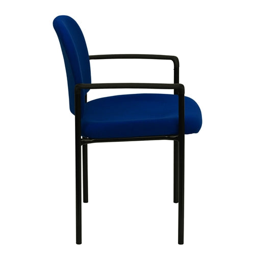FLASH Tiffany Comfort Gray Fabric Stackable Steel Side Reception Chair with Arms - Modern Office Seating for Waiting Rooms, Lobbies & Conference Areas