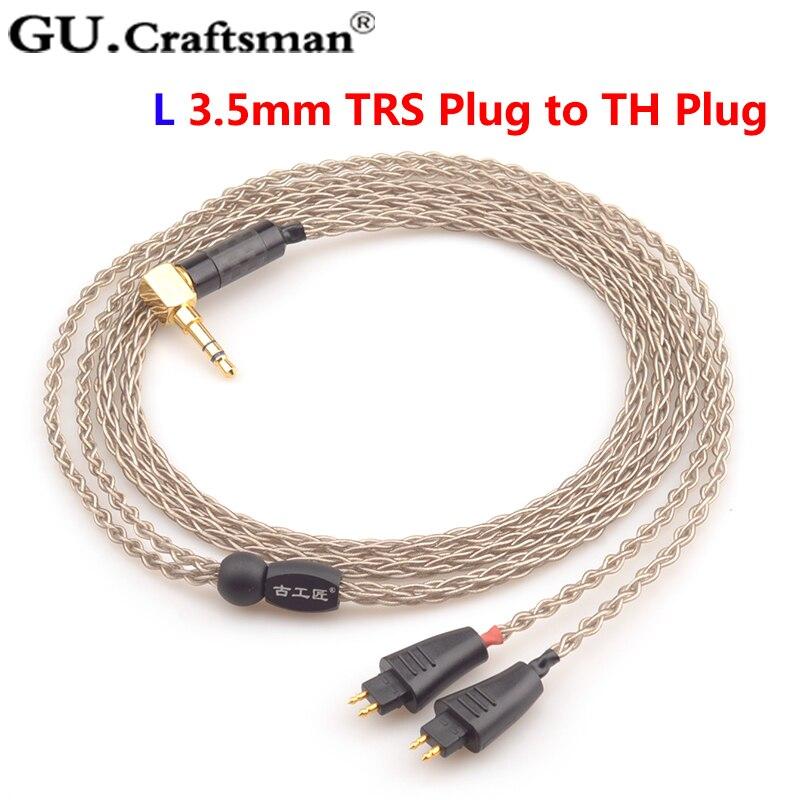 Premium GUCraftsman 6N Silver Upgrade Cable for TH610/TH900 MK2/TH909 Headphones - 2.5mm/4.4mm/XLR Balanced Connection - Perfect for Audiophiles & Studio Monitoring