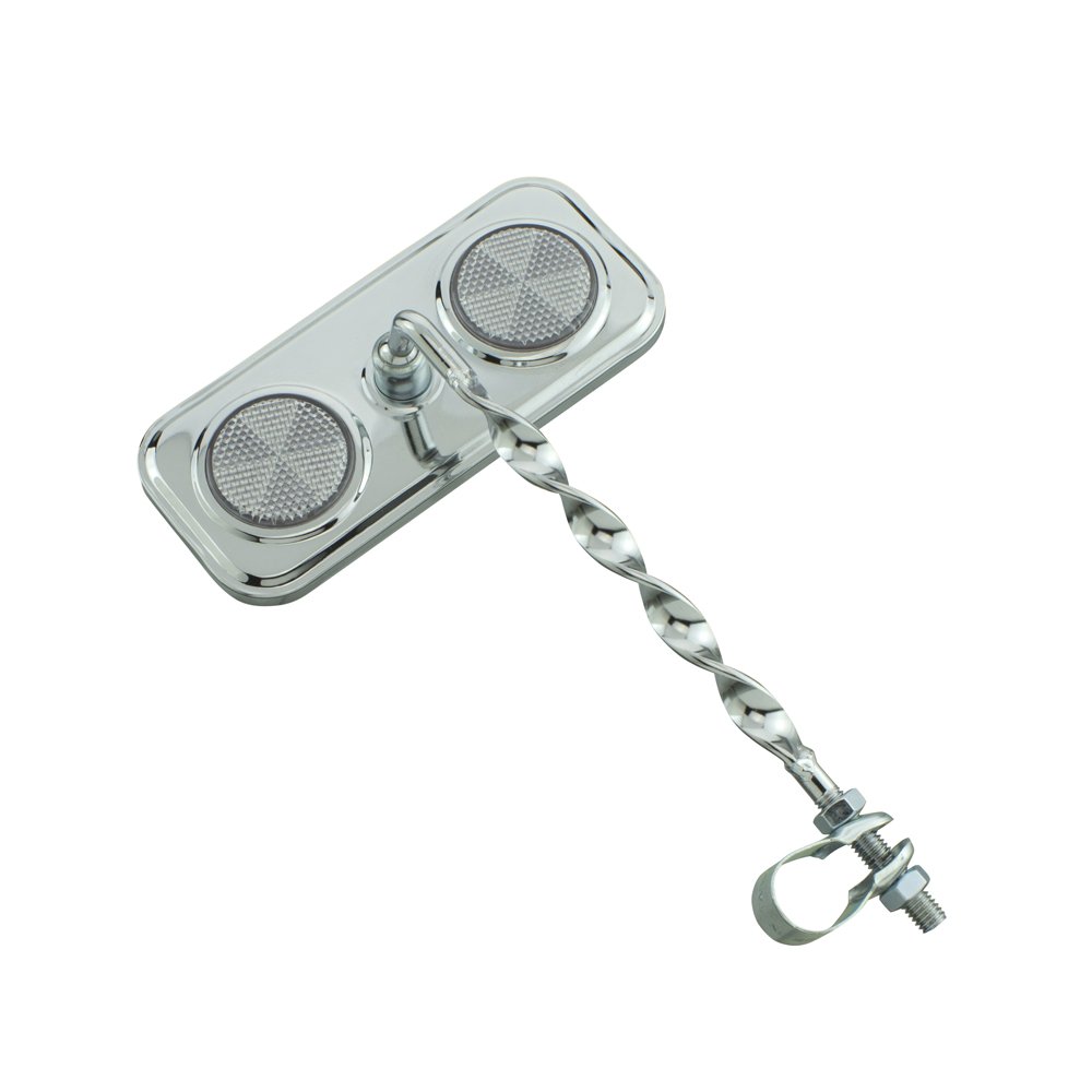 Rectangle Flat Twisted Bike Mirror Chrome - Durable Bicycle Safety Mirror for Road & Mountain Bikes - Perfect for Commuting, Cycling & Outdoor Adventures