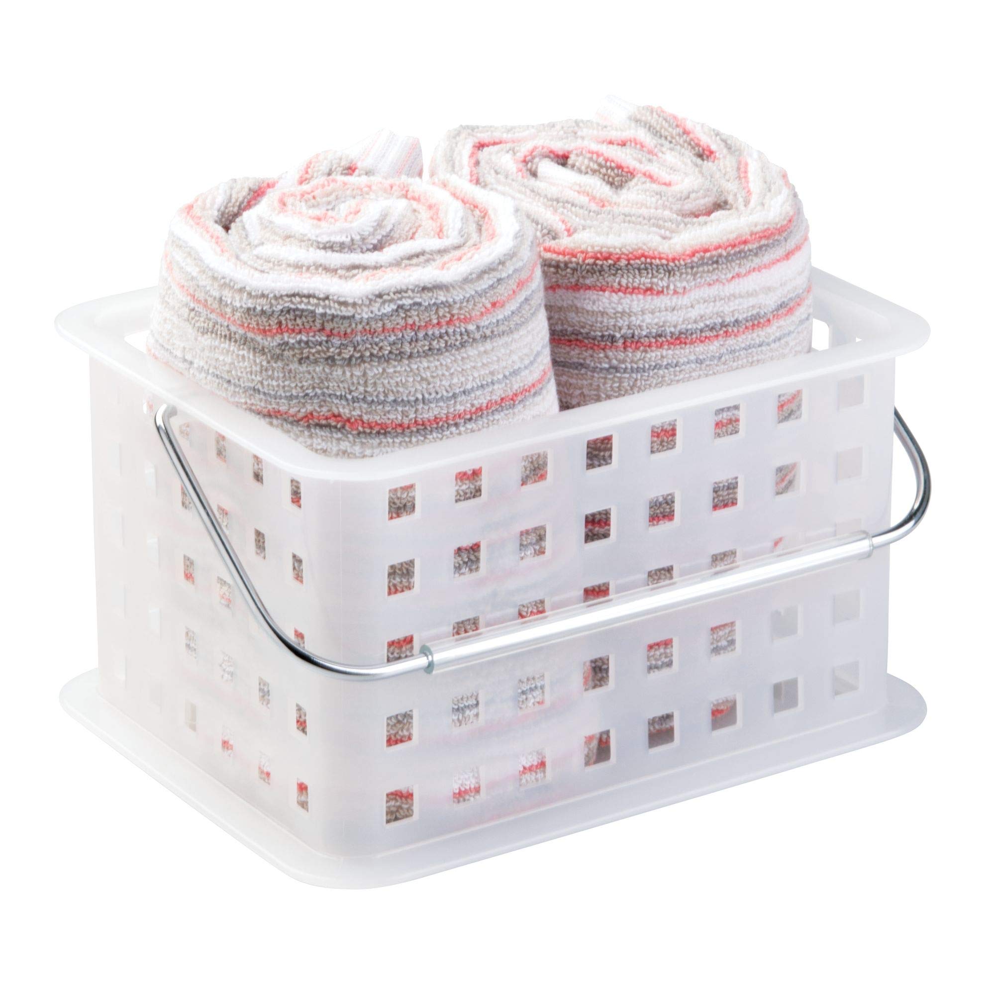 iDesign Small Frost Storage Organizer Basket for Bathroom, Health & Beauty Products - Perfect for Countertop, Vanity & Shower Organization