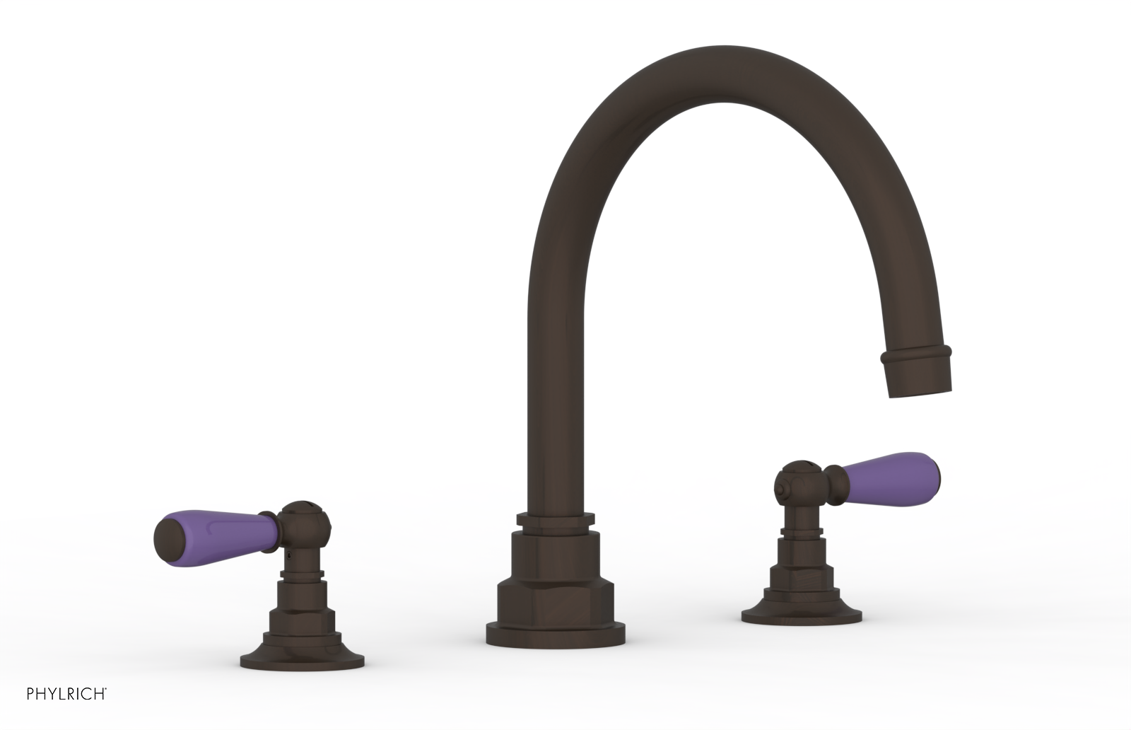 Jamestown Deck Tub Set with Lever Handles & Purple Accents - 165