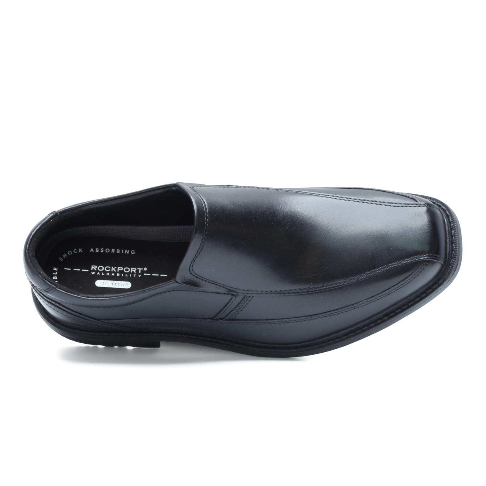 Rockport Men's Sherwood Bike Toe Slip-On Loafers - Comfortable Casual Shoes for Men, Black, Size 10 M - Perfect for Work, Office, and Everyday Wear
