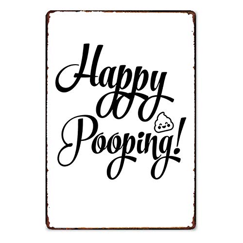 Funny Vintage Metal Sign - Happy Pooping Bathroom Wall Decor for Home, Bar, Cafe & Pub - 'Nice Poop Here' Humorous Toilet Art - 11.8x7.8 Inches - Perfect for Restrooms, Man Caves & Gag Gifts
