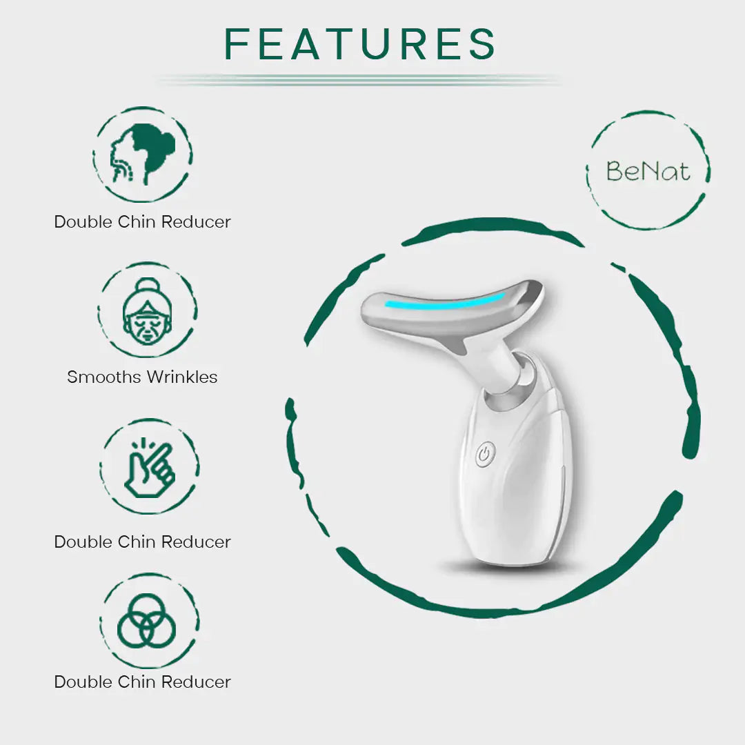 Anti-Aging LED Light Therapy Device for Face & Neck - Red & Blue Light Skin Rejuvenation Treatment for Wrinkles, Acne & Collagen Boost - At-Home Spa & Skincare Routine