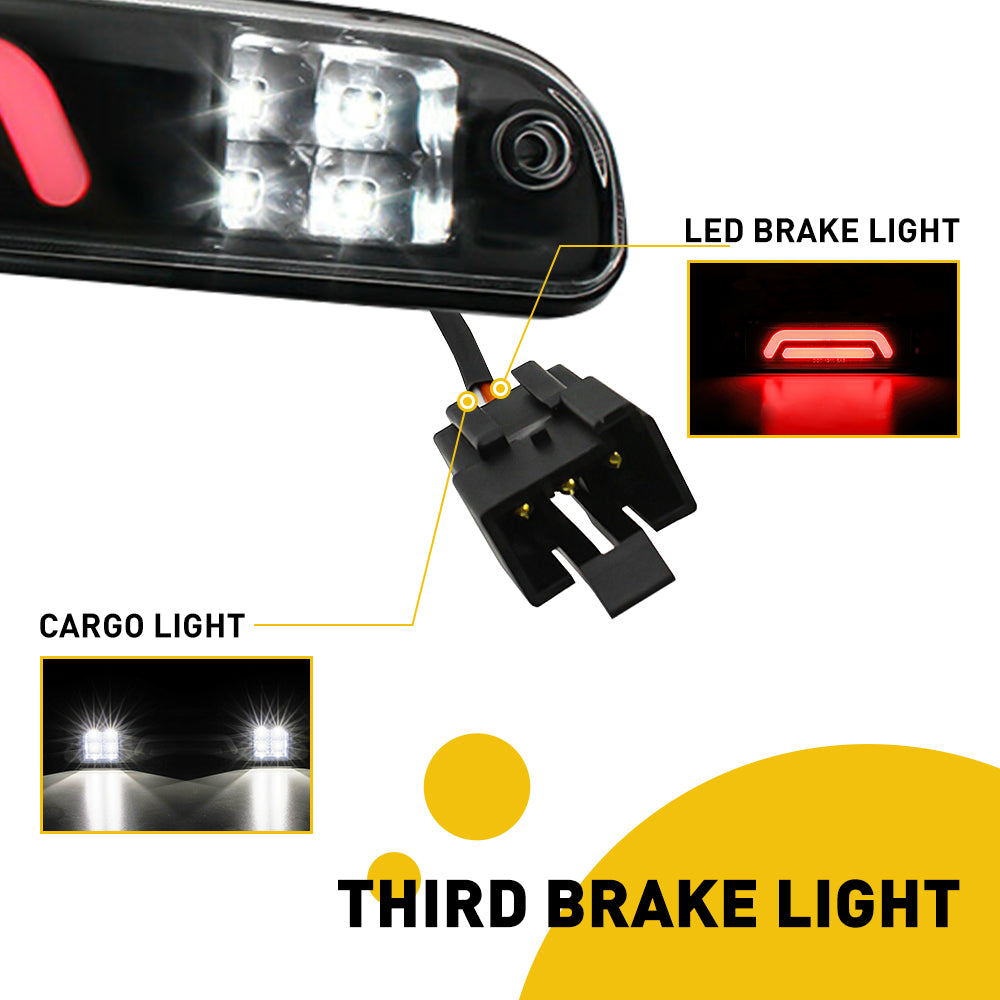 Rear LED Third Brake Light Compatible with 1993-2003 Ford Ranger & F-Series, Mazda B-Series - High Visibility Safety Upgrade for Night Driving & Off-Road Adventures