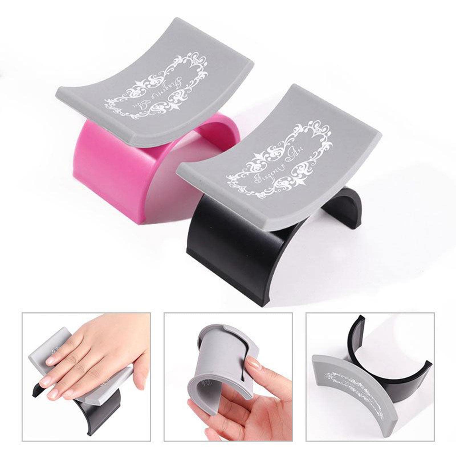 GAH Silicone Hand Rest Cushion for Nail Art - Ergonomic Arm Support Pillow for Manicure & Pedicure (Rose Red) - Perfect for Salon Professionals & DIY Nail Care at Home