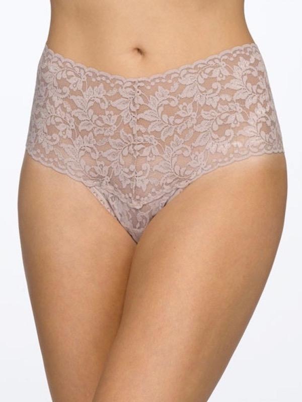 Vintage High Waisted Sheer Lace Thong Panties for Women - Sexy Retro Underwear for Date Night & Boudoir Photography