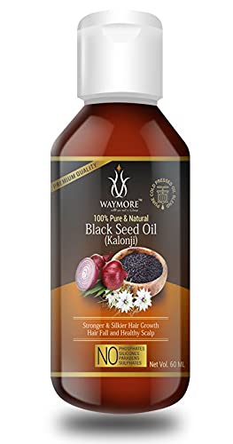 Premium Black Seed Oil (Kalonji Oil) for Hair Growth & Scalp Care - Cold Pressed, 100% Pure Nigella Sativa Oil with Essential Vitamins for Dry Scalp Treatment - Men & Women - 60ml Bottle - Promotes Healthy Hair & Skin - Ideal for Daily Hair Routine, Massage Therapy & Natural Beauty Regimen