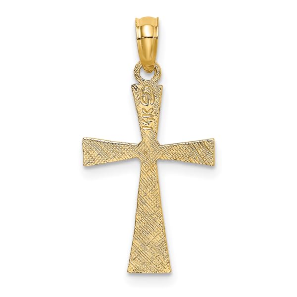 14K Solid Yellow Gold Latin Mexican Holy Cross Necklace - Religious Jesus Christ Charm Pendant for Women & Men | Perfect for Church, Baptism, First Communion & Spiritual Gifts