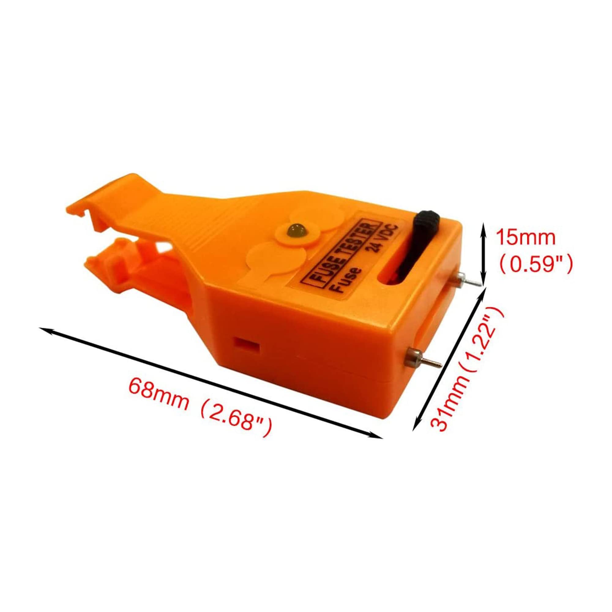 24V DC Automotive Fuse Tester & Puller Tool - Compatible with ATO/ATC/ATM Mini & Standard Blade Fuses & Glass Tube Fuses - Perfect for Car, Truck, Boat & RV Electrical System Maintenance