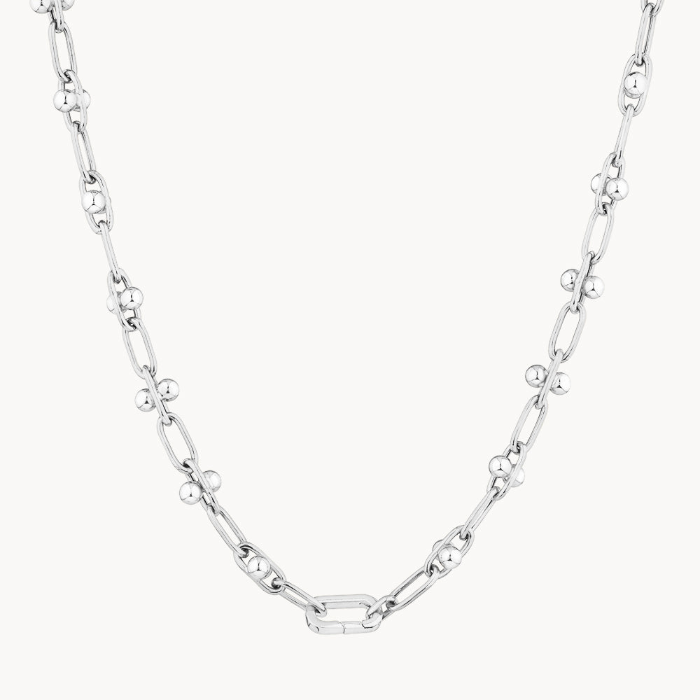 Silver Paperclip Chain Necklace - Trendy Minimalist Jewelry for Women - Perfect for Everyday Wear, Office & Date Night