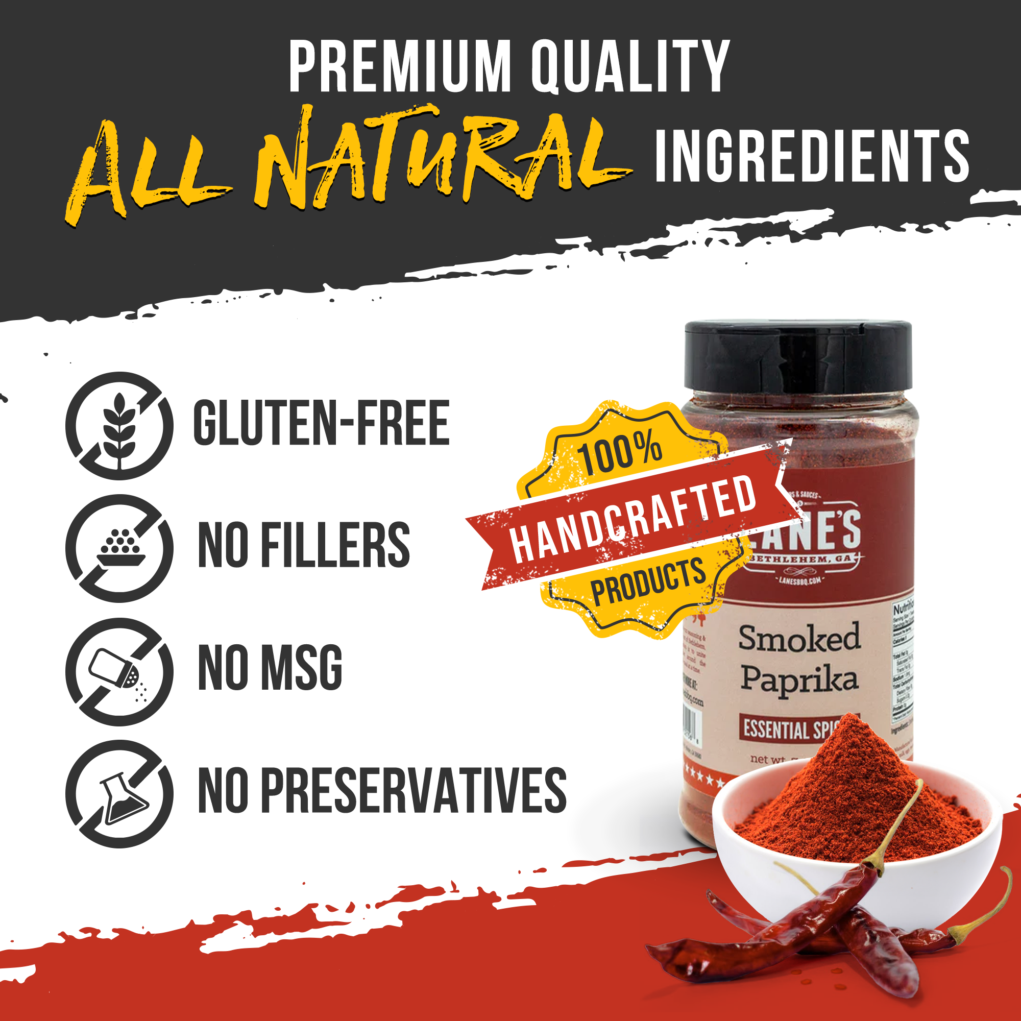 Premium Smoked Paprika Spice - Rich & Smoky Flavor for BBQ, Grilling & Gourmet Cooking | All-Natural & Gluten-Free Seasoning for Meats, Vegetables & More