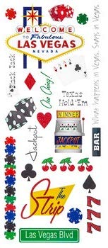 Las Vegas Glitter Travel Scrapbooking Stickers for Vacation Albums, Journals & DIY Crafts - Perfect for Memory Books, Scrapbooking & Travel Souvenirs