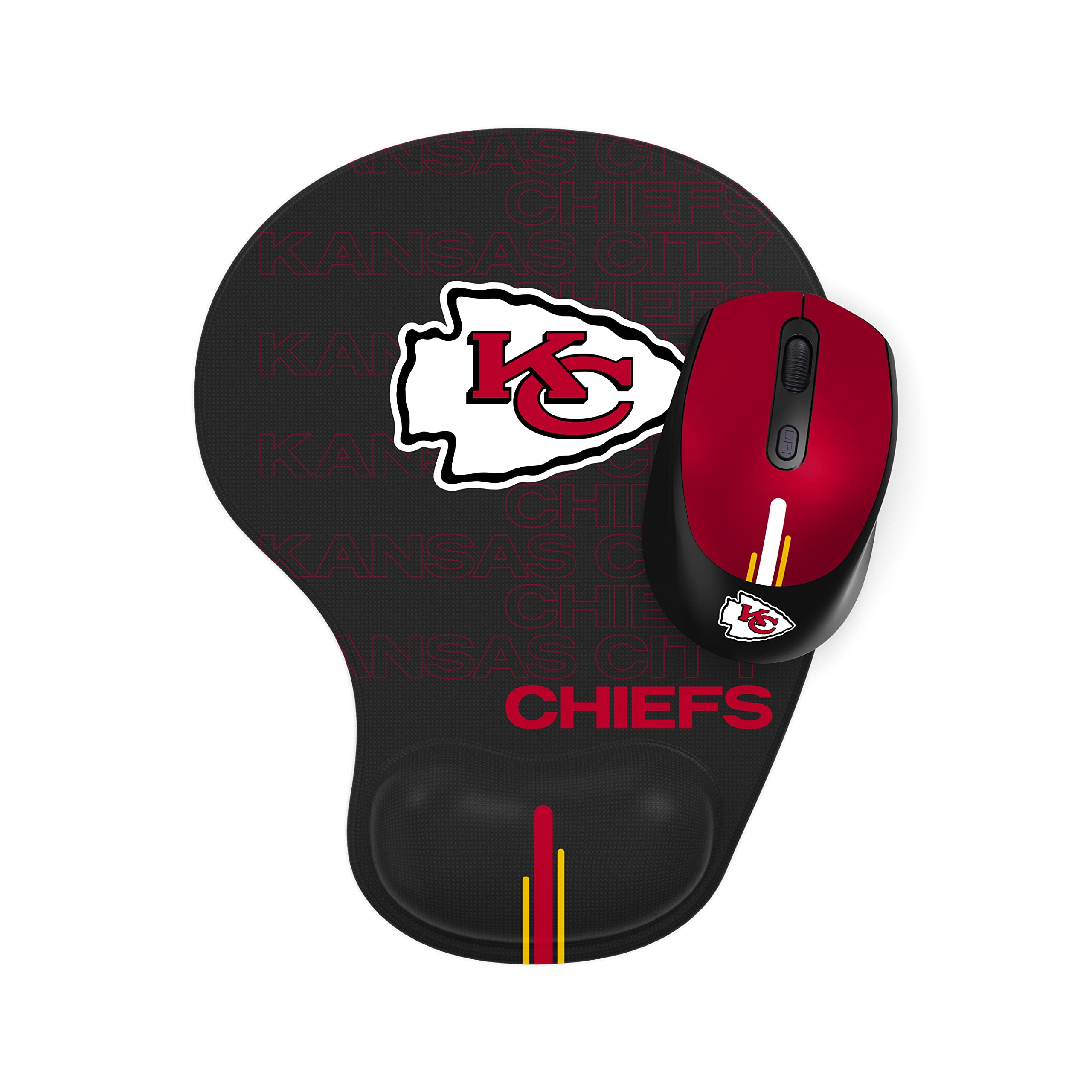 SOAR NFL Kansas City Chiefs Wireless Mouse with Mouse Pad - Gaming & Office Use for Fans, PC & Laptop Accessories