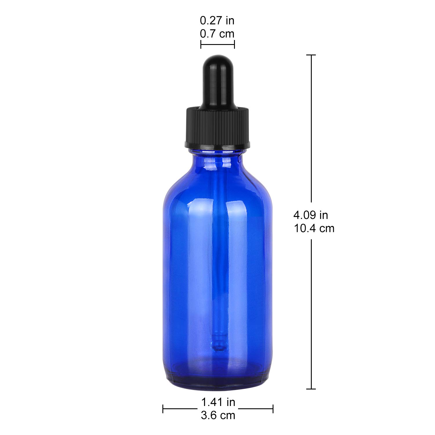 Stonylab 60ml (2 oz) Cobalt Blue Glass Dropper Bottles - 4 Pack with Glass Pipette & Labels for Essential Oils, Aromatherapy, Perfumes - Perfect for DIY Blending, Travel Size Liquids & Home Fragrance Making