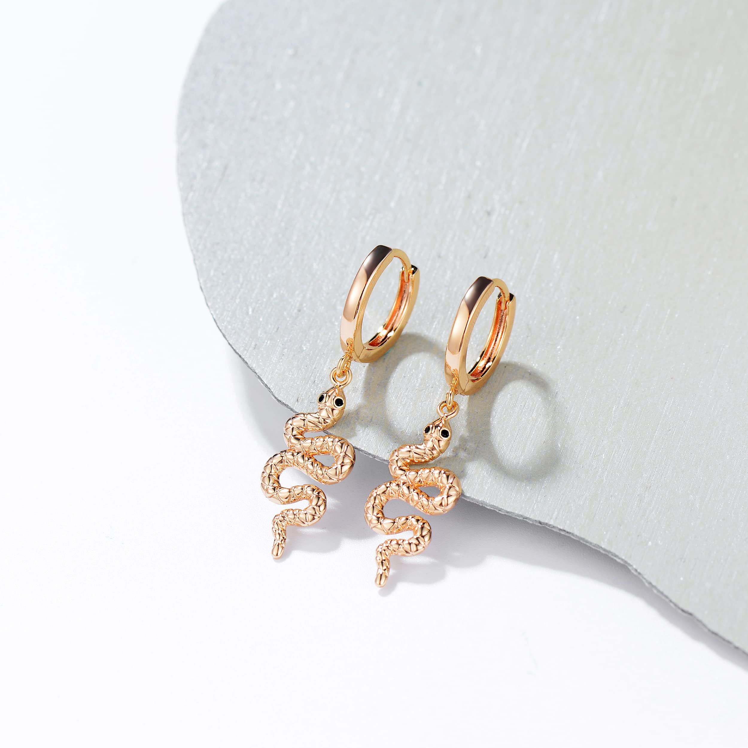 FETTERO 14K Gold Plated Hoop Dangle Earrings - Lightweight Drop Huggie Hoop Earrings for Women | Hypoallergenic & Nickel Free | Dainty Everyday Jewelry for Work, Date Night & Special Occasions