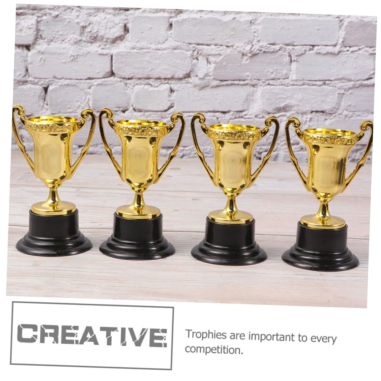 SUPVOX 60-Piece Plastic Trophy Set - Funny Award Cups for Kids Competition, Sports & School Prizes - Reusable Base - Perfect for Classroom Rewards, Birthday Party Games & Sports Day Events