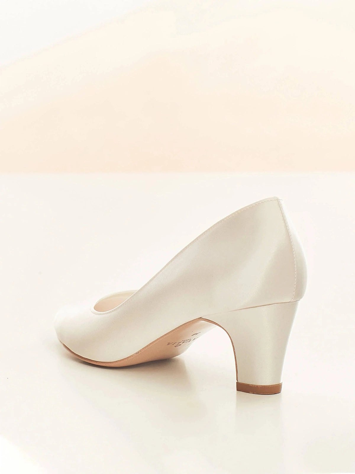 Elegant Ivory Satin Low Heel Wedding Shoes for Bride - Comfortable Block Heel Bridal Shoes - Perfect for Wedding Ceremony, Reception & Formal Events