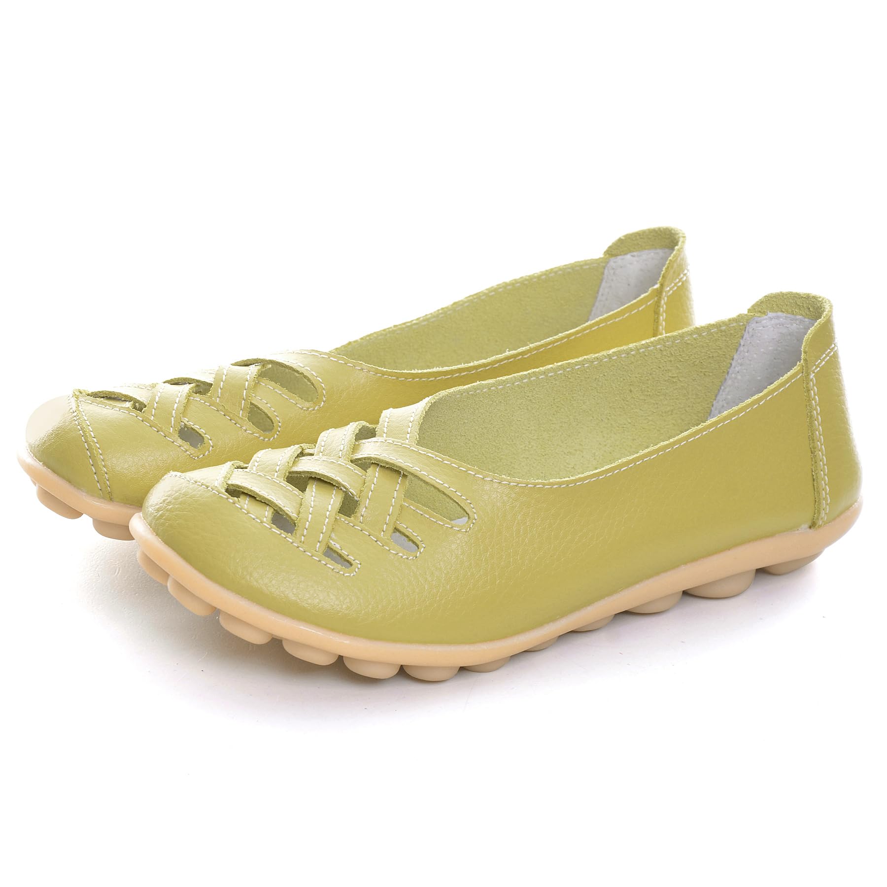 Dear Time Women's Casual Loafers - Breathable Slip-On Flat Shoes with Anti-Slip Sole | PU Leather Hollow Out Sandals for Indoor & Outdoor Wear | Perfect for Work, Travel and Everyday Comfort