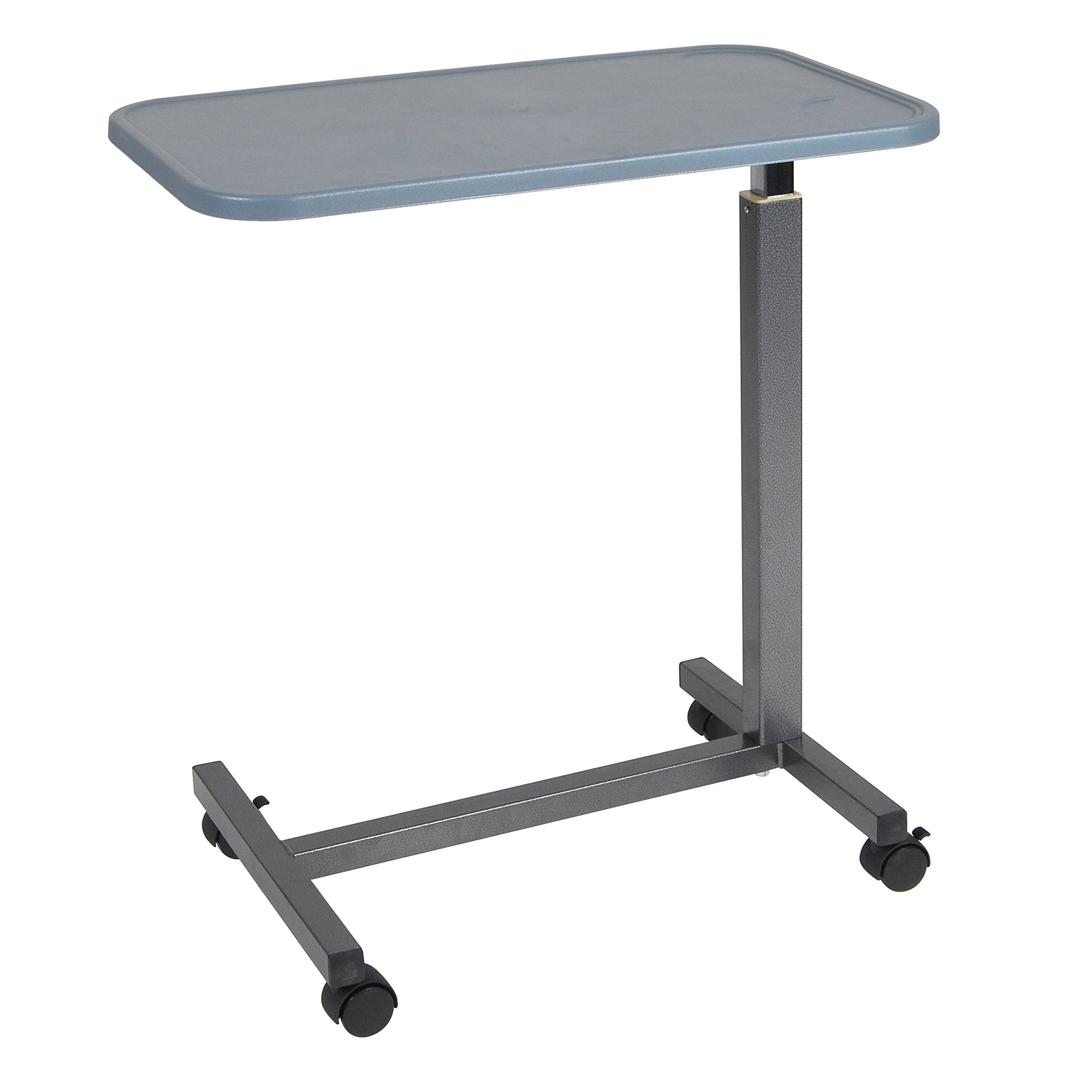 Drive Medical Overbed Table with Adjustable Height, Silver Vein Plastic Top - Perfect for Hospital Beds, Home Care & Nursing Use